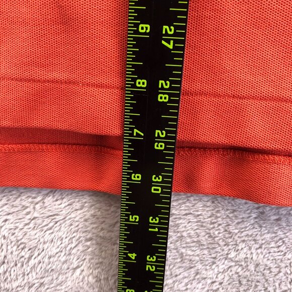 L.L. Bean Mens Rugby Polo Shirt Large Orange Traditional Fit Long Sleeve Casual - Picture 5 of 9